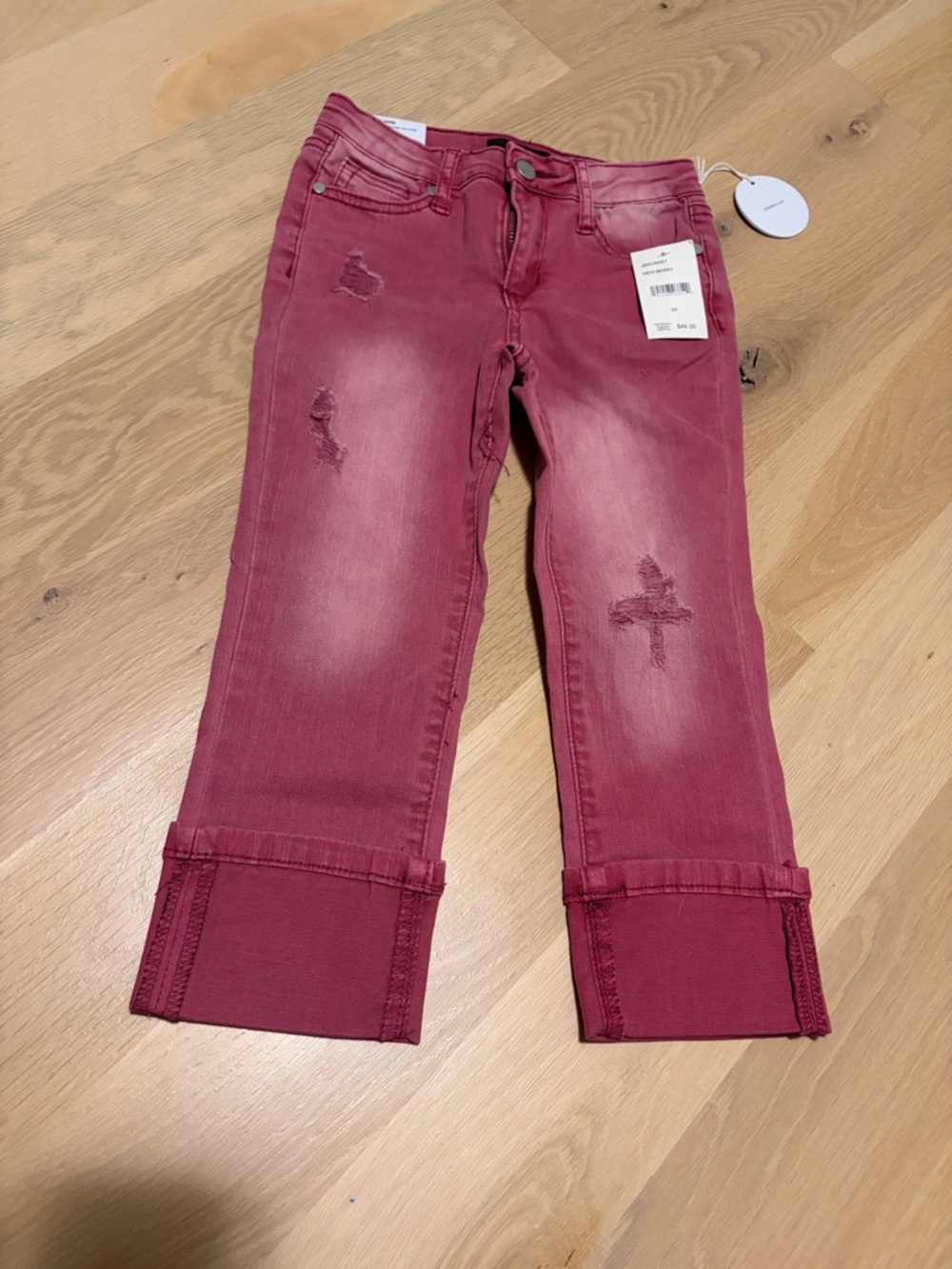 NWT Joe’s Girls' Distressed Crop Jeans in Berry Pink